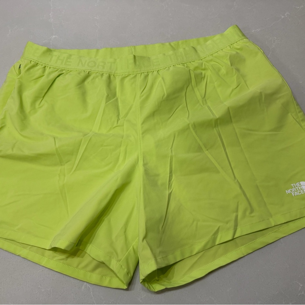 Women’s North Face Neon Green Activewear Shorts, XL